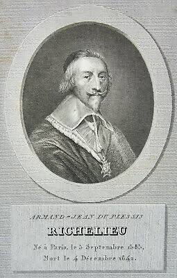 ARMAND JEAN DU Plessis Cardinal Duc de Richelieu - Gravure originale Lubin 1805 - EUR 70,00 | PicClick FR